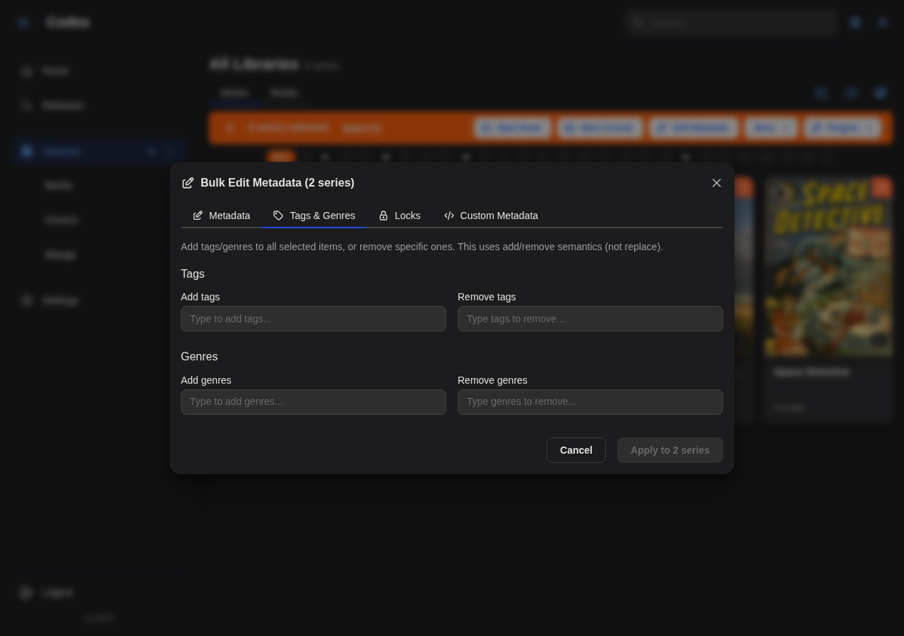 Bulk Metadata, Tags
