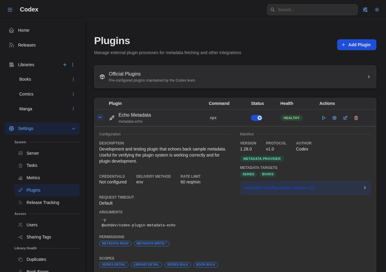 Plugin Settings - Expanded Details